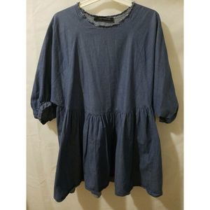 ZARA Woman Puff Sleeve Peplum Shirt Blouse M